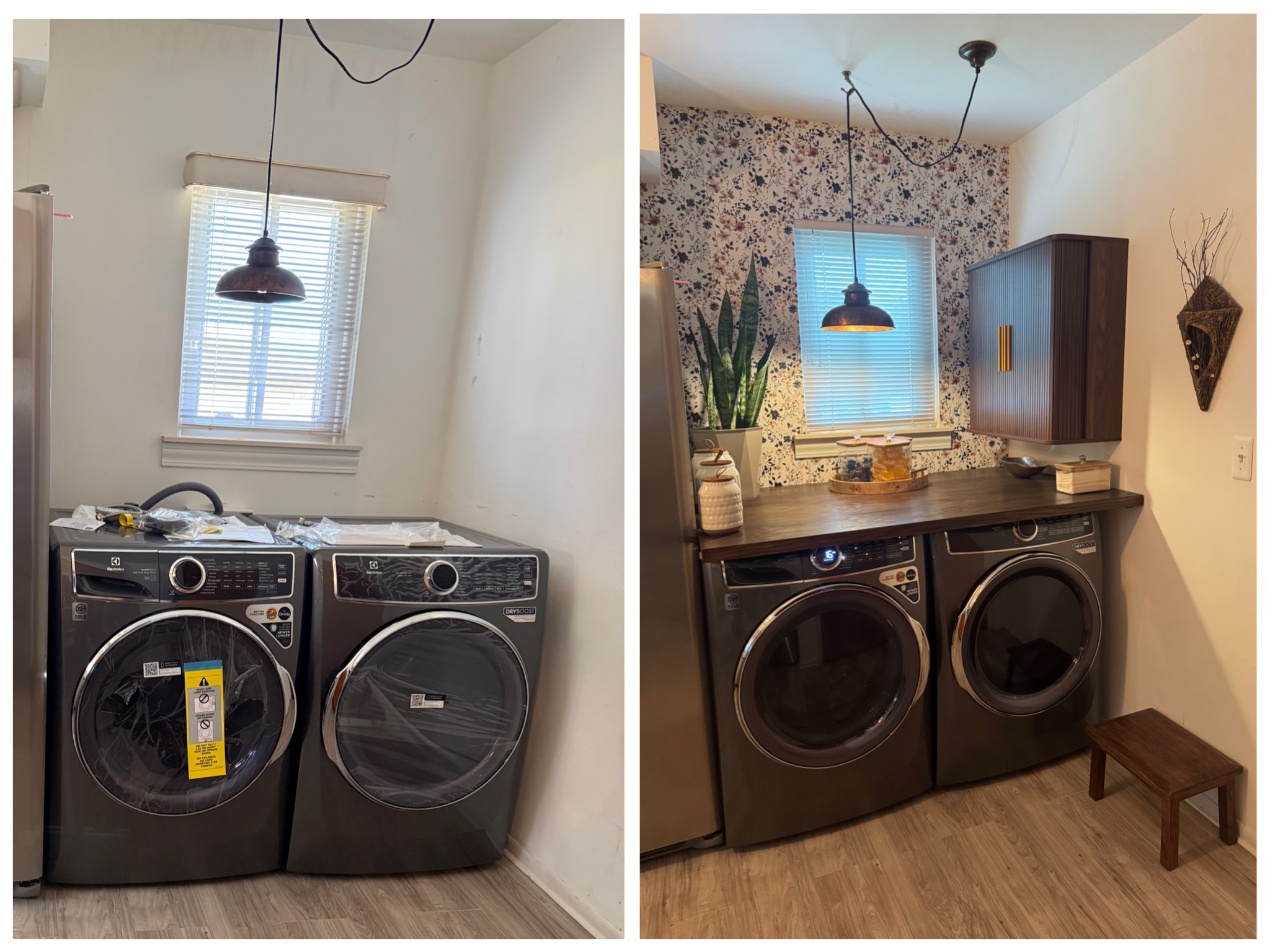 Kitchen laundry area with added storage, countertop and styling by Your Home Concierge.